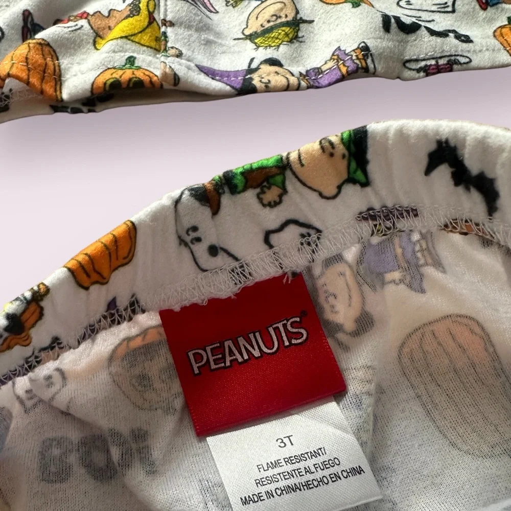 Toddler Peanuts Charlie Brown Halloween Theme Fleece Pajama Set Size 3T - Picture 11 of 11